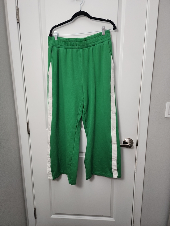 Forever 21 Pants - 3/$20 Forever 21 Green Wide-Leg Track Pants with White Side Stripes